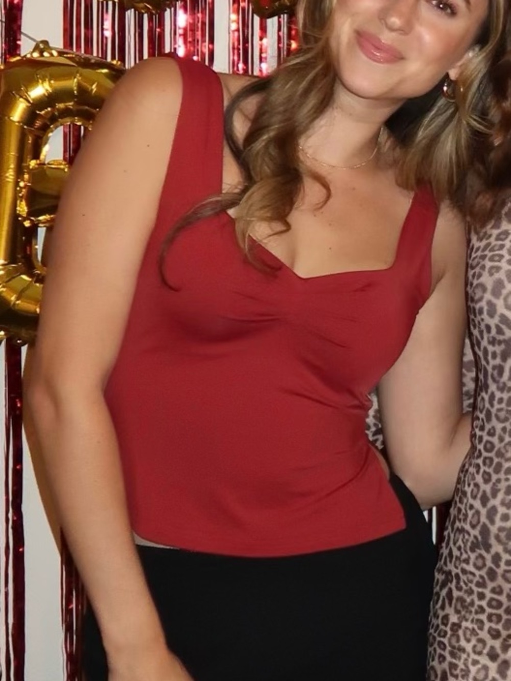 Princess Polly Red Sleeveless Scoop Neck Tank